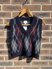 H&M Blue And Red Argyle Knit
