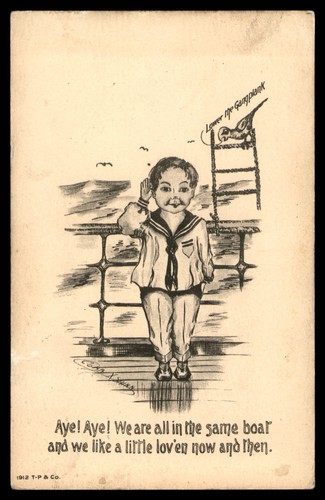 Postcard aye sailor - postcard, boy