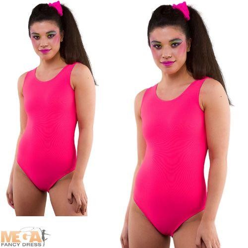 Womens 1980s neon pink - pink, leotard