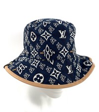 Louis Vuitton LV Monogram 1854 Bucket Hat Cap Navy & White Size M