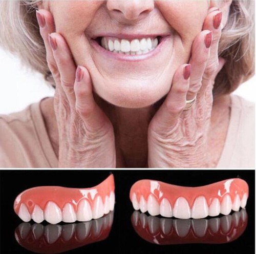 Silicone false teeth upper - false,