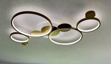 Circle Ring Led Ceiling Light Contemporary Semi Flush Mount Fixture Chandelier