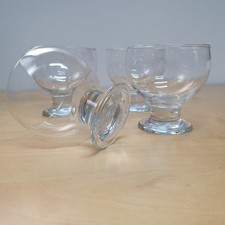 4x Vintage Style Glass Sundae