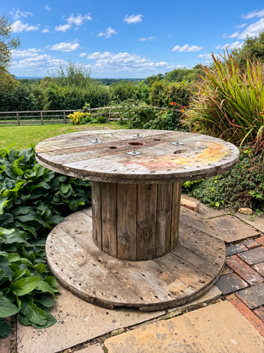 Large wooden cable drum - cable,