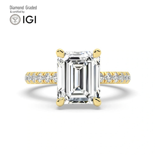 Emerald diamond engagement - emerald,