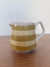 Vintage Sadler yellow cream stripes milk cream  Jug mustard beige old gold 