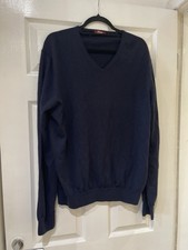 TM Lewin Merino Navy Blue Wool