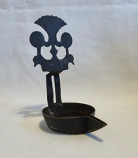 18th Century tin crusie / betty / cresset oil lamp from the Western UK region.