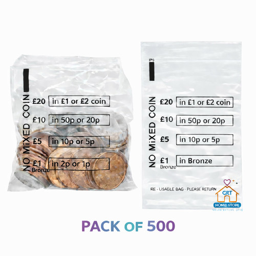 500 plastic coin bags - plastic, no