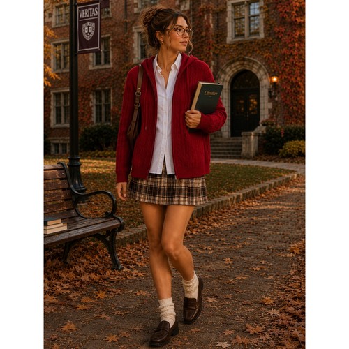Talbots cable knit red full - talbots,