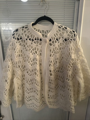 Hand made women white knit - made,