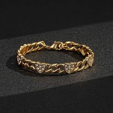 Kids 9ct Gold Heart Curb