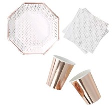 ROSE GOLD SPOTTY Party PLATES