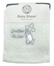 Baby CHRISTENING SHAWL God