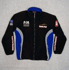 Santa Pod Raceway Fleece Jacket Men's Size XL Black Blue Grey Full Zip Logos