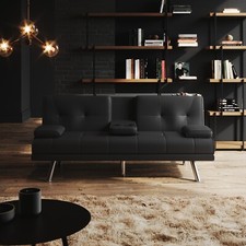 Black 3 Seater Sofa Bed Modern