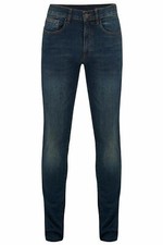 Mens Indigo Stretch Cotton Denim Pants Blue Skinny Fit Jeans