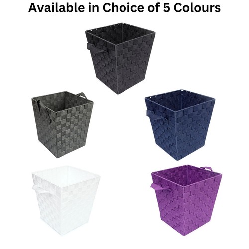 Woven waste paper bin - bin, tidy
