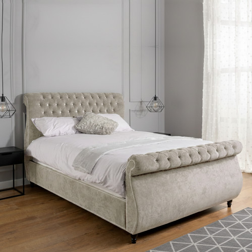 Luxury swan sleigh bed - sleigh,