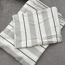 Single Duvet Cover & Pillowcase - Striped Black And White  Theme