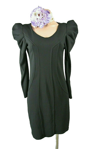 Black cocktail dress puff - cocktail,