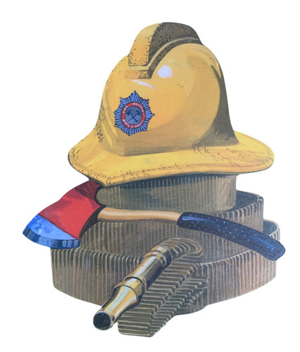 Fireman helmet plaque - fireman's,