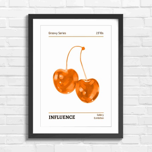 Retro vintage cherries art - retro,