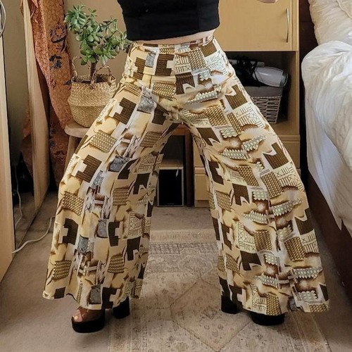 Vintage 90s geometric wide leg - geometric,