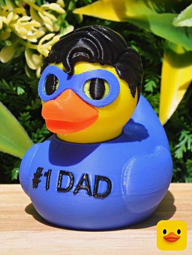 Dad rubber duck bath toy - dad,