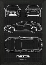 Mazda 3 Sedan 2013 Framed Wall