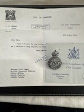 Rare Oxfordshire Constabulary Police Cap Badge Plus Letter