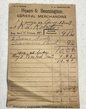 Antique Receipt August 1909