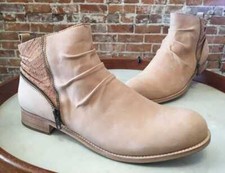 Cat Footwear Buff Tan Leather Kiley Ruched Ankle Women's Boot 11 42 New