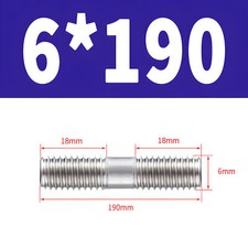 M6 25-250MM DOUBLE END THREADED STUD BAR ROD BOLTS SCREWS A2 304 STAINLESS STEEL