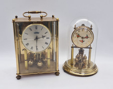2x Vintage Mantle Clock - 1 Koma Mechanical Wind German Glass Brass + 1 Other