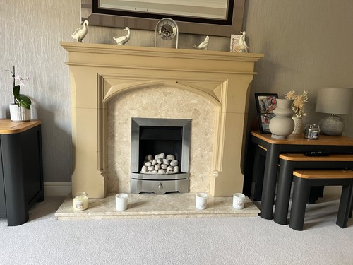 Gas fire threw the - gas,