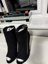 SHOEDAZZLE BLACK SUEDE OPEN