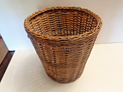 Wicker woven waste basket - woven,