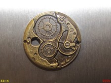 steampunk bronze fridge magnet clock workings mechanical 