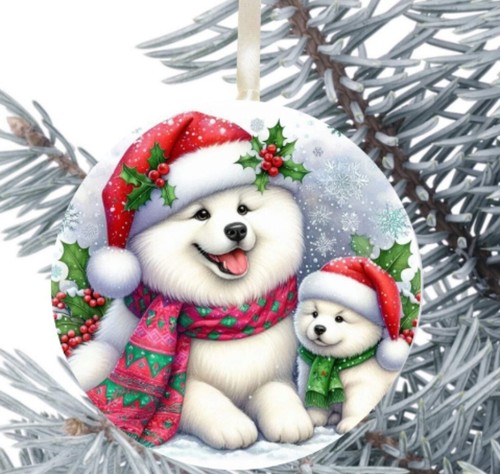 Samoyed hanging bauble gift - hanging,