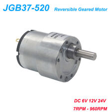 DC Reversible Geared Motor 6V 12V 24V Reduction Adjustable Speed 7RPM-960RPM