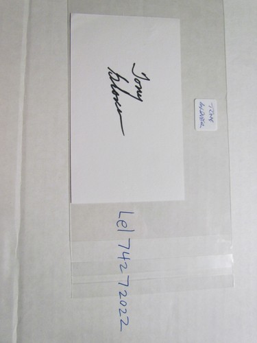 Tony glover signed index - glover, card