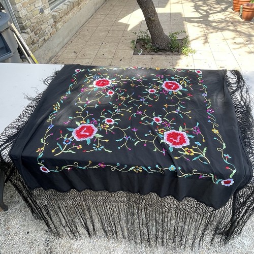 Vintage spanish black silk - vintage,