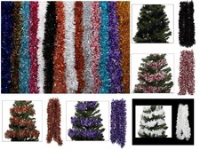 Tinsel Chunky 4M (13ft) Christmas Tree  Garland Decoration, Festive Xmas Colours