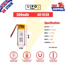 ⚡ 3.7V 401030 300mAh LiPo