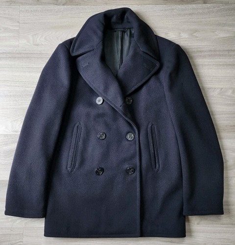 Vtg 60s navy pea coat - navy, men's