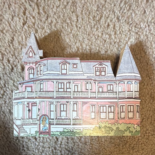 Wooden village house shelf - house,