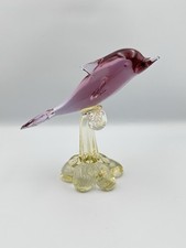 Vintage Murano Pink Art Glass Dolphin Sculpture Figurine Beautiful Pink Dolphin