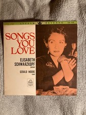 ELISABETH SCHWARZKOPF SONGS YOU LOVE, JAPANESE RED VINYL LP, EX