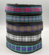 Martingale Dog Collar Tartan 1.5" 38mm wide Lurcher Greyhound Whippet Saluki Pod